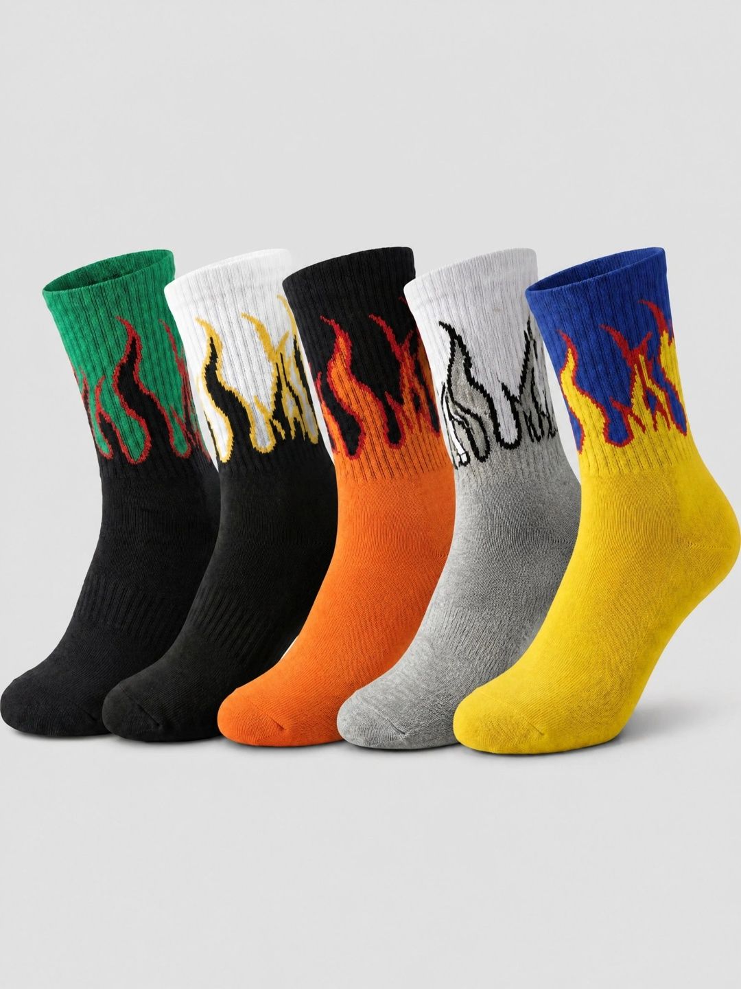 Moda Rapido Men Pack of 5 Cotton Blend Patterned Calf Length Socks
