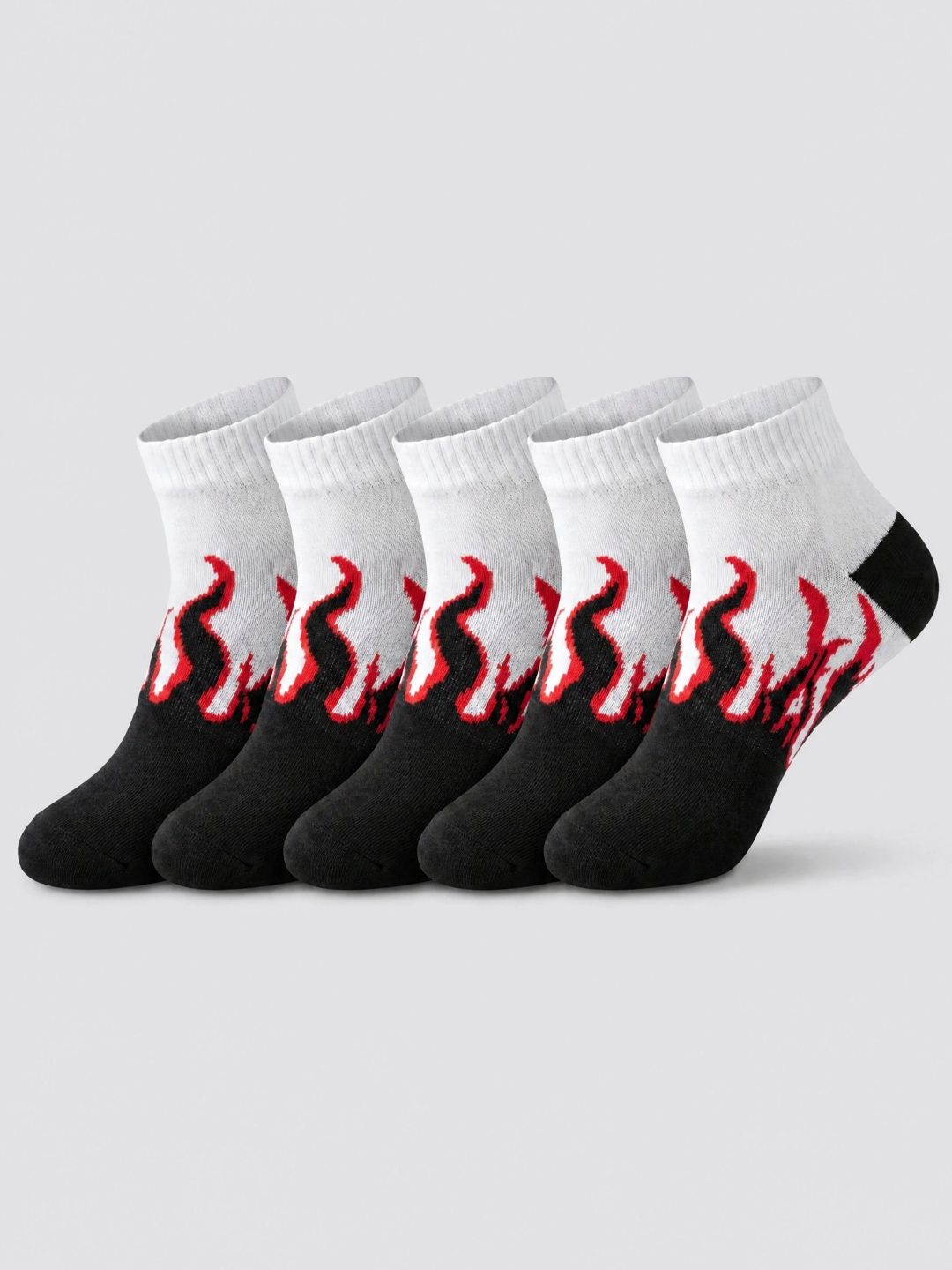 Moda Rapido Men Pack of 5 Cotton Blend Patterned Ankle Length Socks