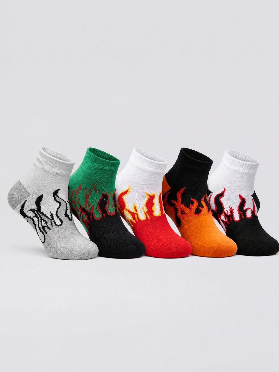 Moda Rapido Men Pack of 5 Cotton Blend Patterned Ankle Length Socks