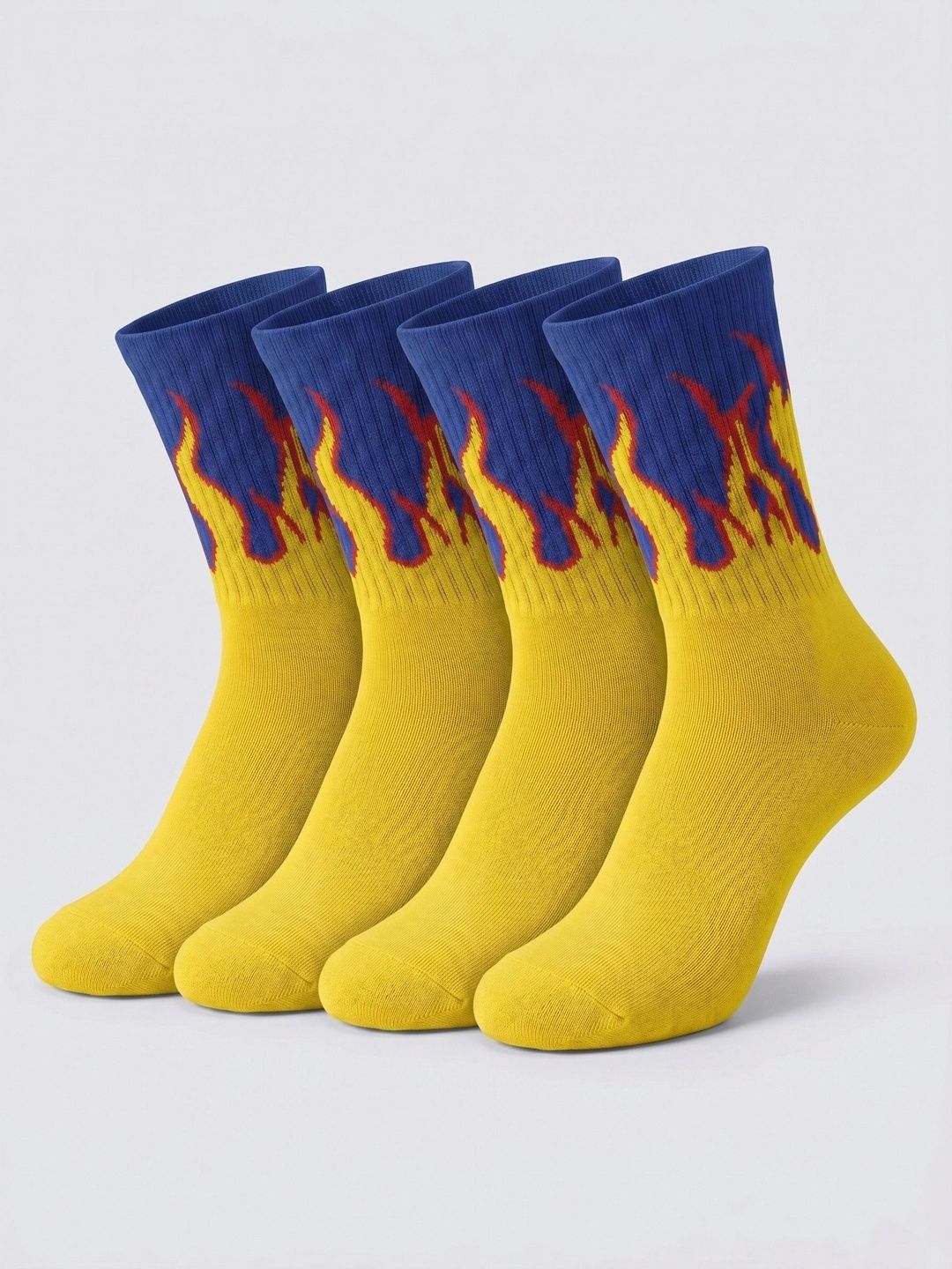 Moda Rapido Men Pack of 4 Cotton Blend Patterned Above Ankle Socks