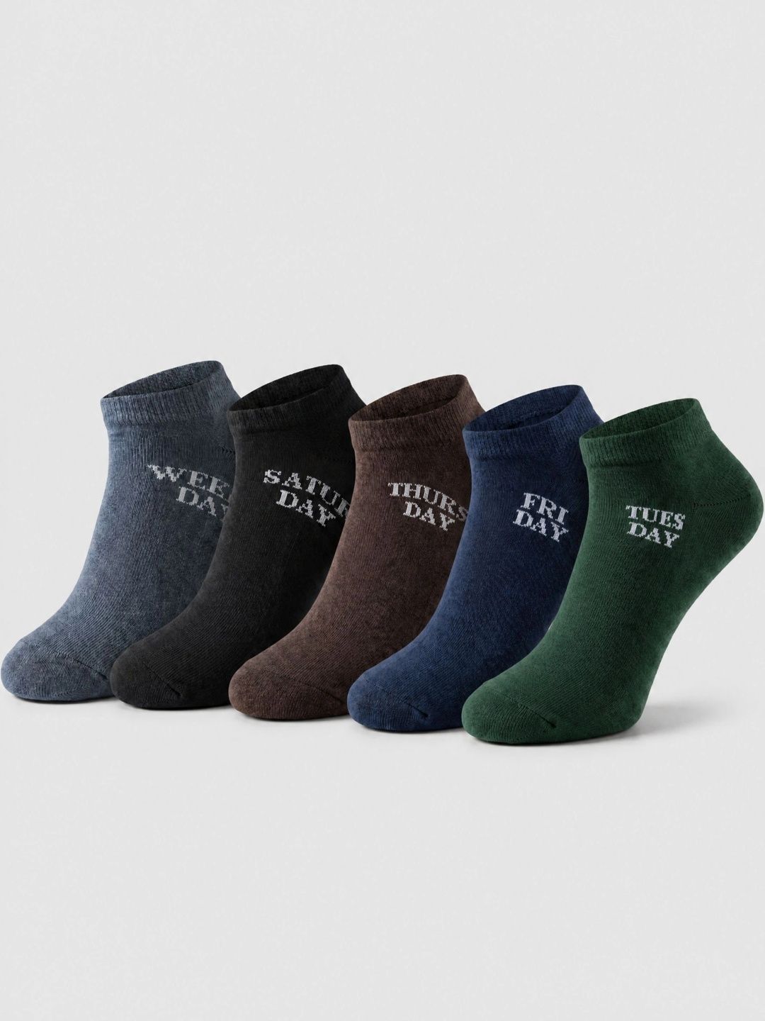Moda Rapido Men Pack of 5 Cotton Blend Patterned Ankle Length Socks