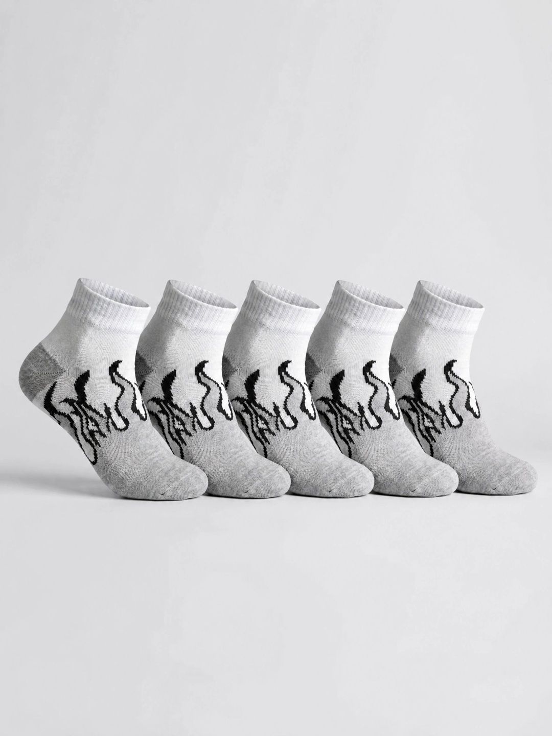 Moda Rapido Men Pack of 5 Cotton Blend Patterned Ankle Length Socks