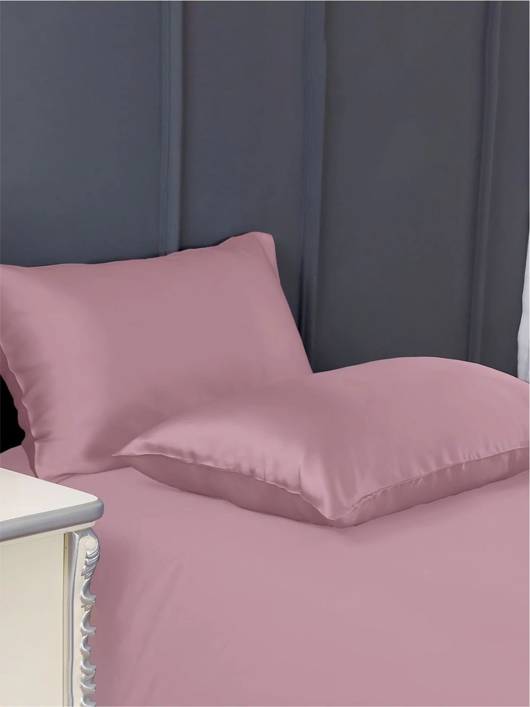 Enchant Home Enchant Home Rose 2 Pieces Solid Pure Silk Rectangle Pillow Covers