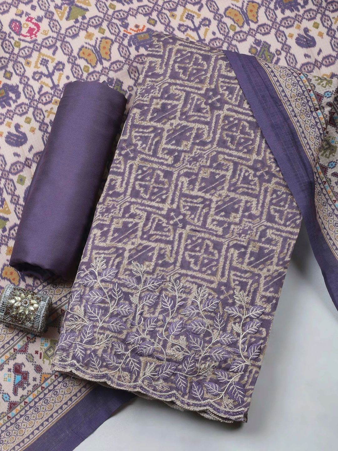 Meena Bazaar Printed Unstitched Dress Material
