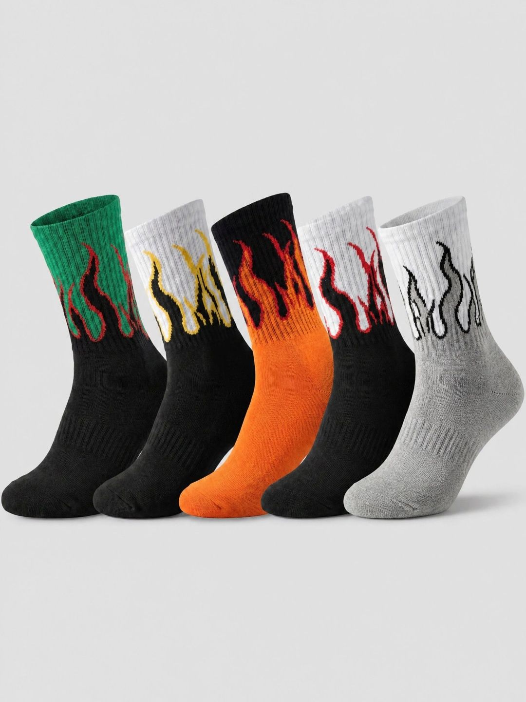 Moda Rapido Men Pack of 5 Cotton Blend Patterned Above Ankle Socks