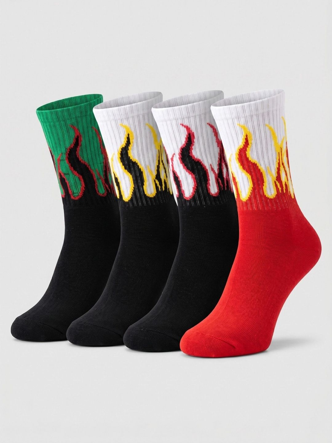 Moda Rapido Men Pack of 4 Cotton Blend Patterned Above Ankle Socks