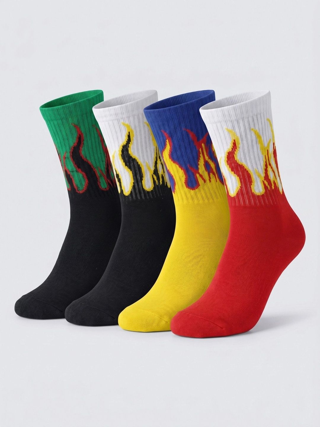 Moda Rapido Men Pack of 4 Cotton Blend Patterned Above Ankle Socks