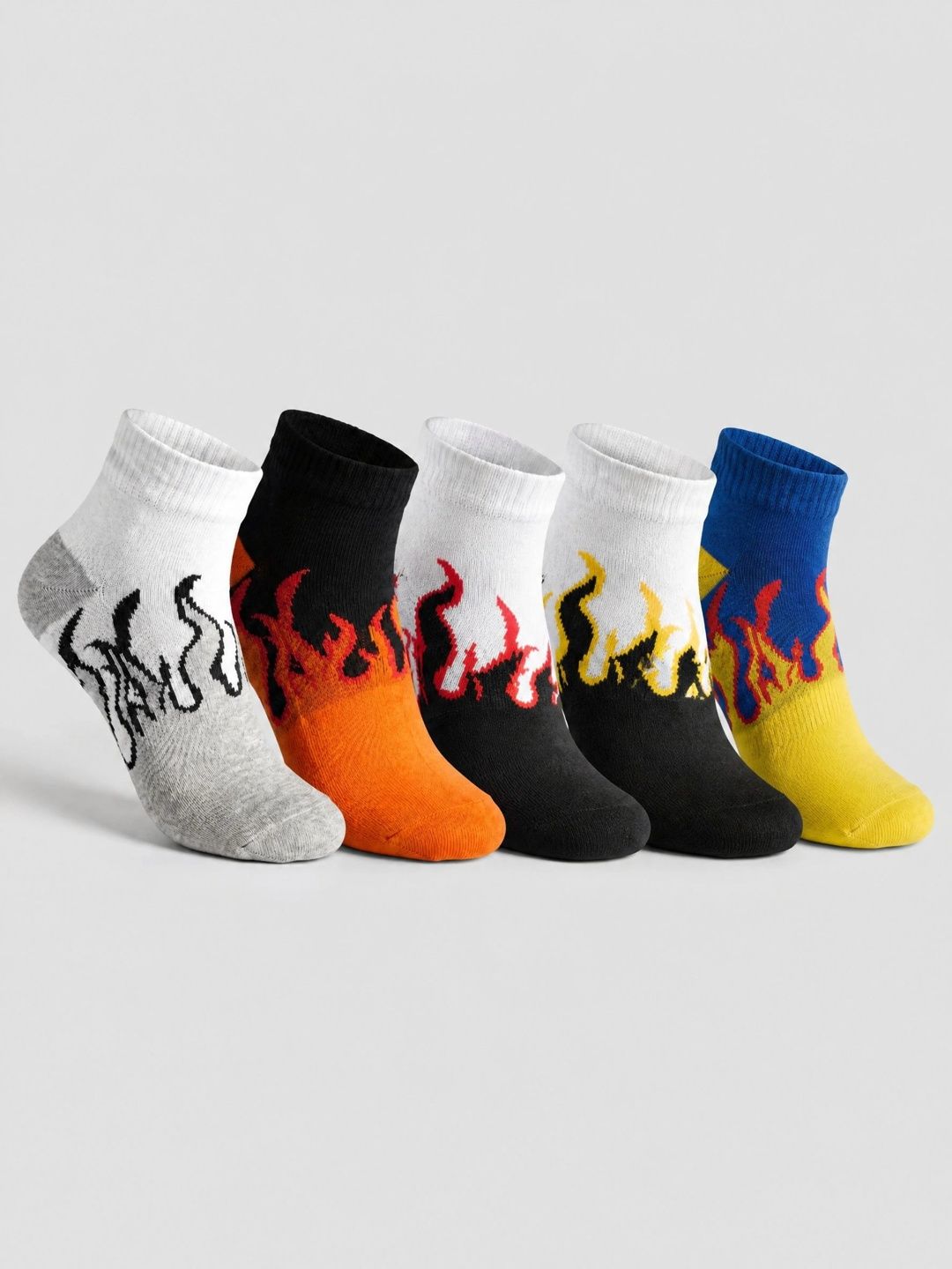 Moda Rapido Men Pack of 5 Cotton Blend Patterned Ankle Length Socks