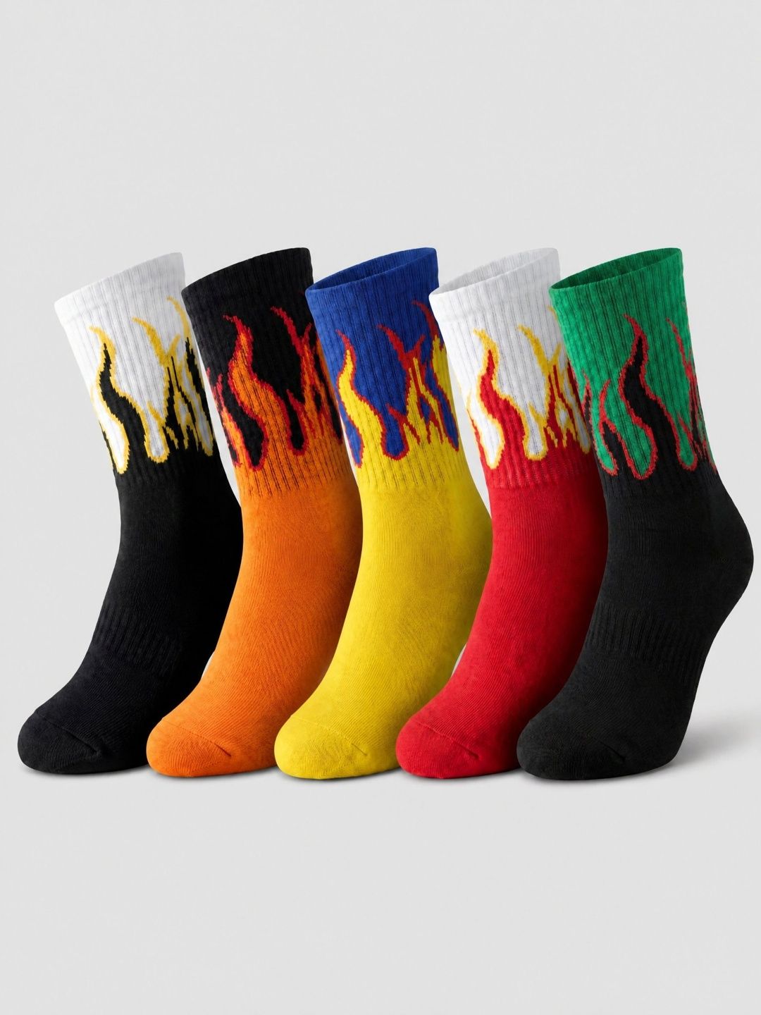 Moda Rapido Men Pack of 5 Cotton Blend Patterned Above Ankle Socks