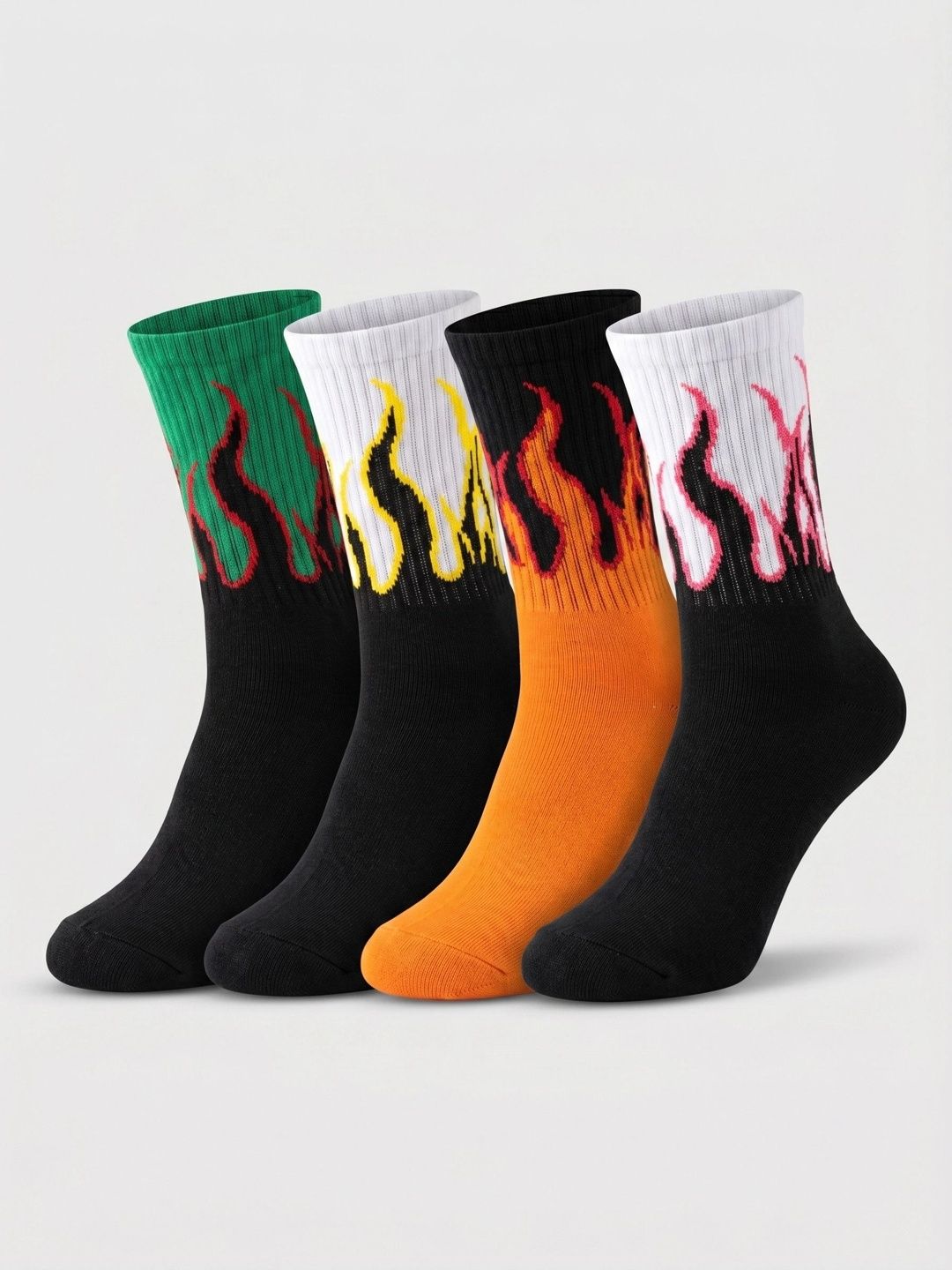 Moda Rapido Men Pack of 4 Cotton Blend Patterned Calf Length Socks