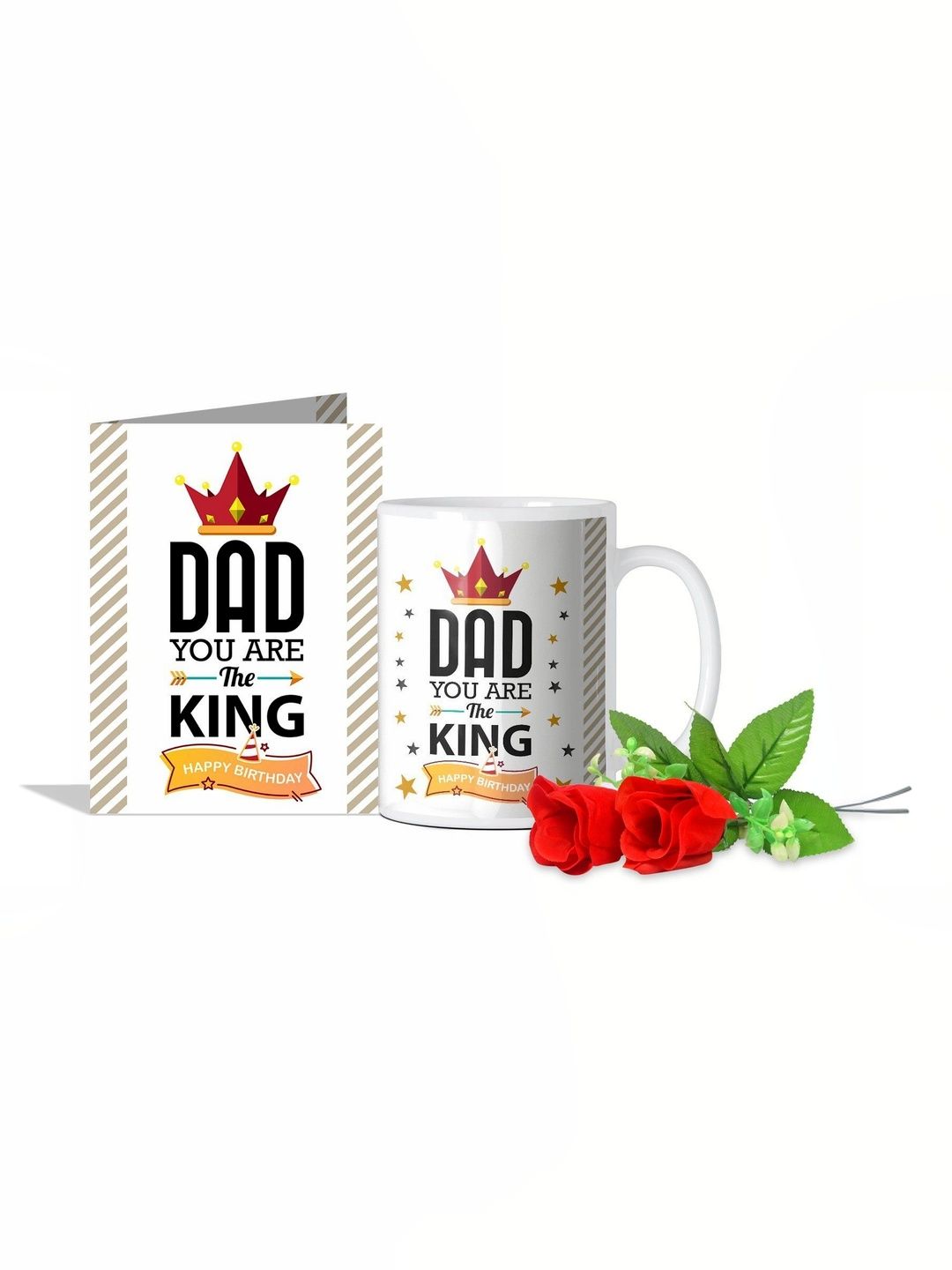 GIFT MY PASSION  White & Red  4- Pcs  Mug & Card Gift Set