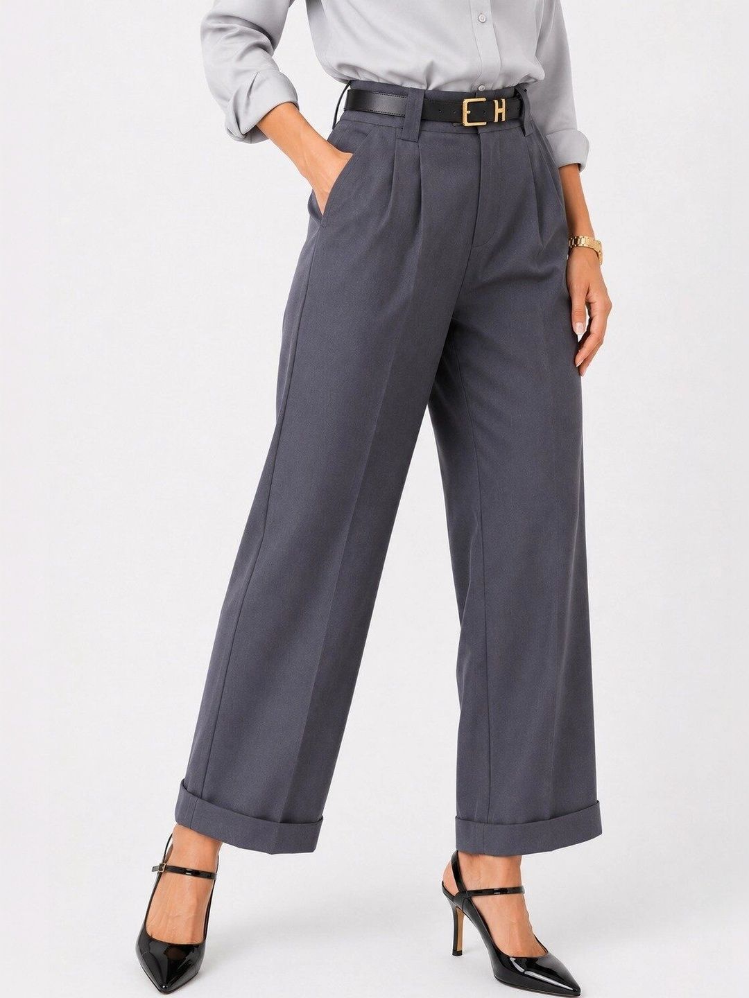 INDO AURA Women Easy Wash Trousers