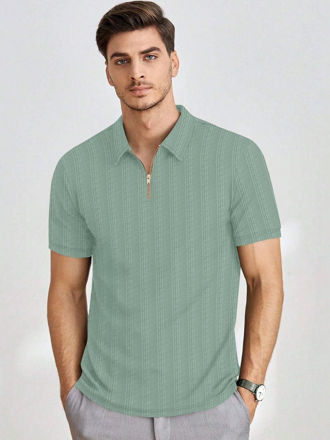 KAJARU Men Polo Collar T-shirt