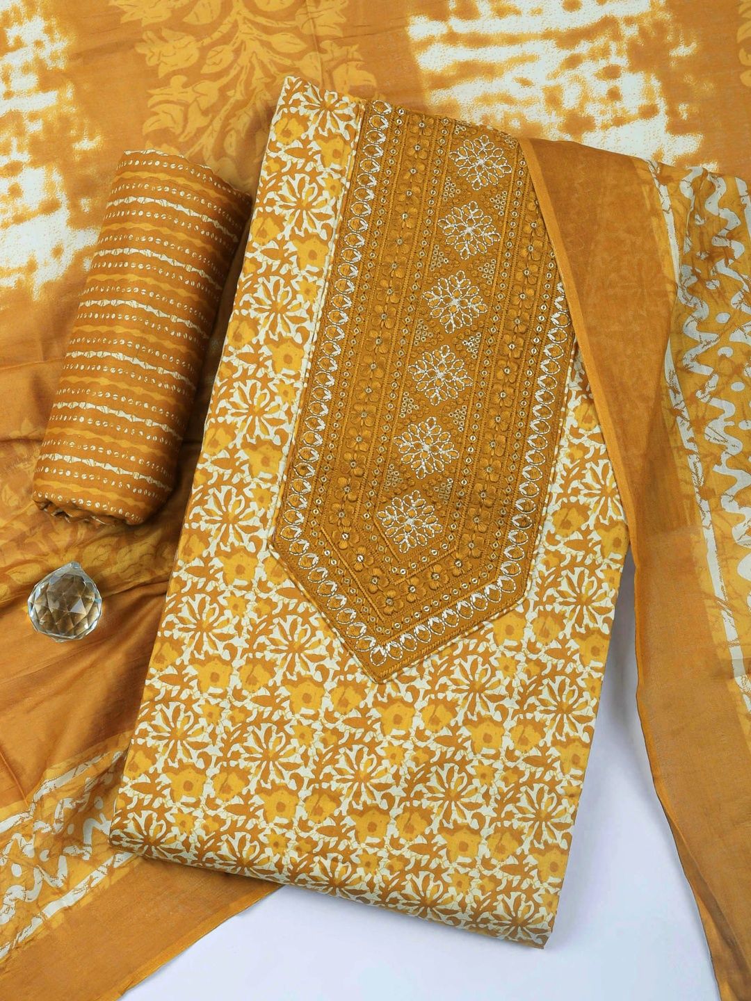 Meena Bazaar Printed Unstitched Dress Material