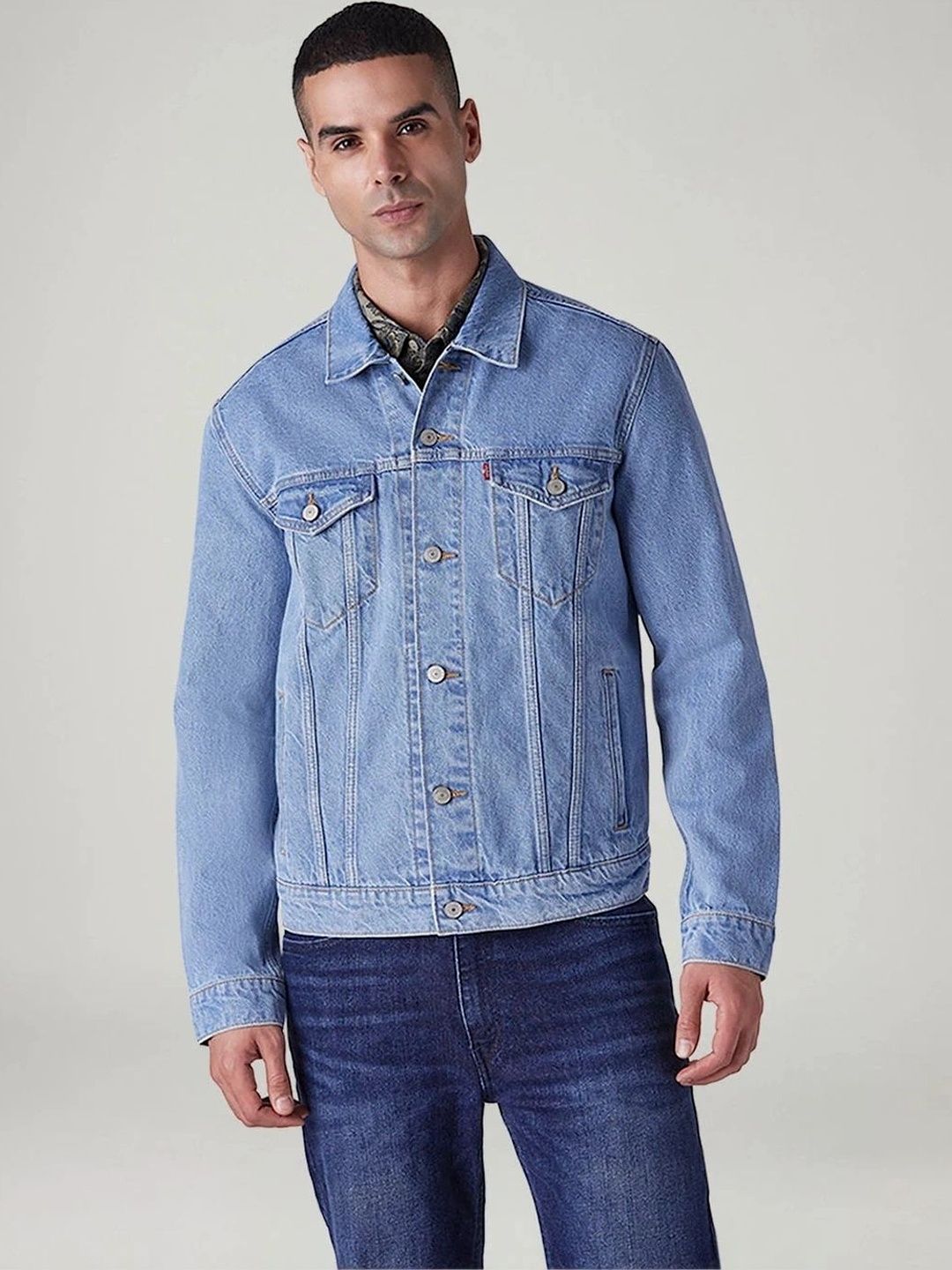 Levis Men Washed Denim Jacket