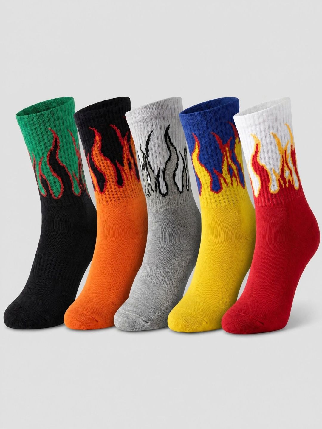 Moda Rapido Men Pack of 5 Cotton Blend Patterned Above Ankle Socks