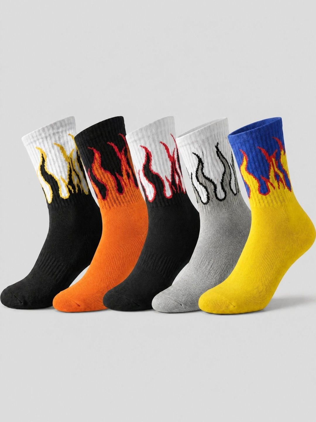 Moda Rapido Men Pack of 5 Cotton Blend Patterned Above Ankle Socks