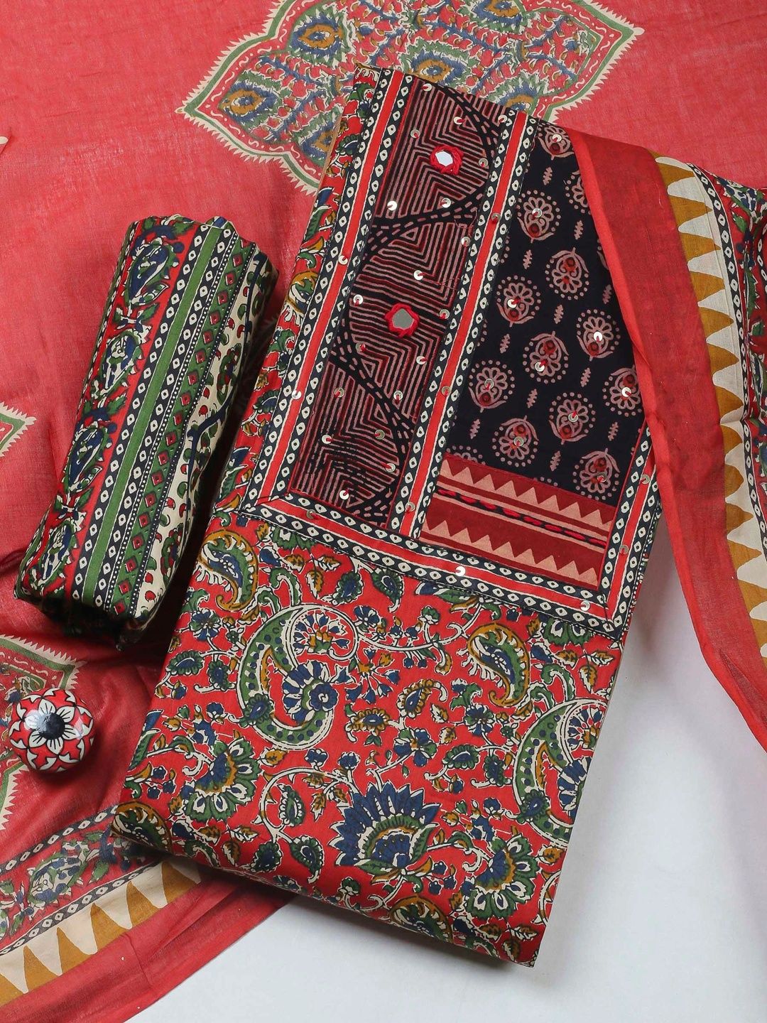 Meena Bazaar Printed Unstitched Dress Material