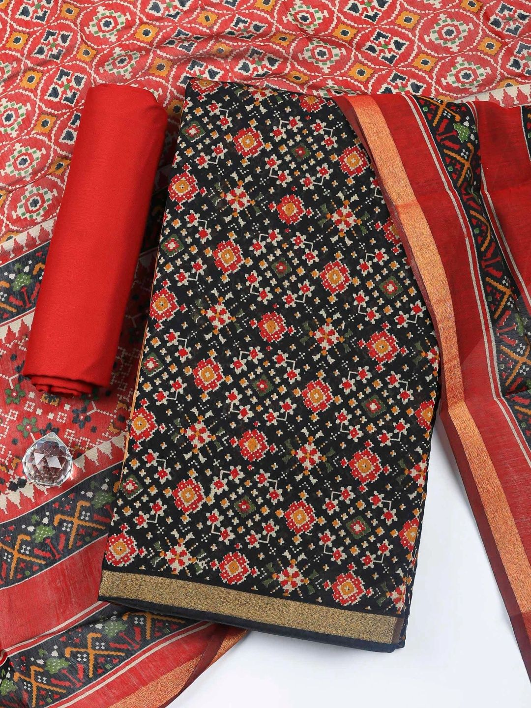 Meena Bazaar Printed Unstitched Dress Material