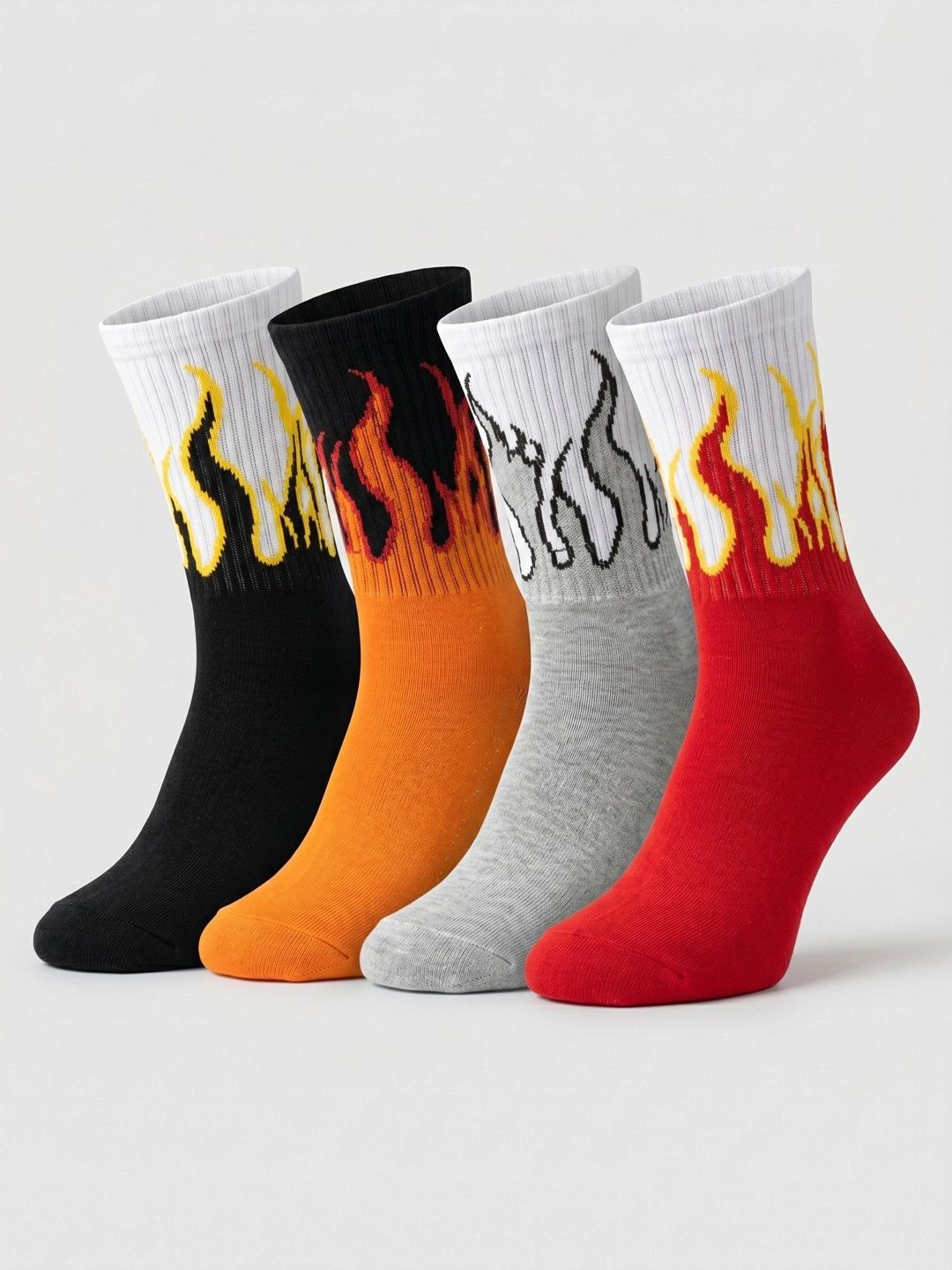 Moda Rapido Men Pack of 4 Cotton Blend Patterned Above Ankle Socks