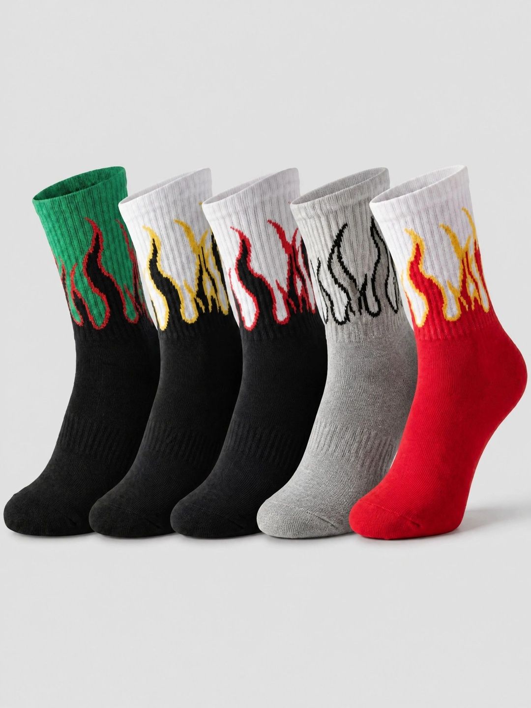 Moda Rapido Men Pack of 5 Cotton Blend Patterned Calf Length Socks