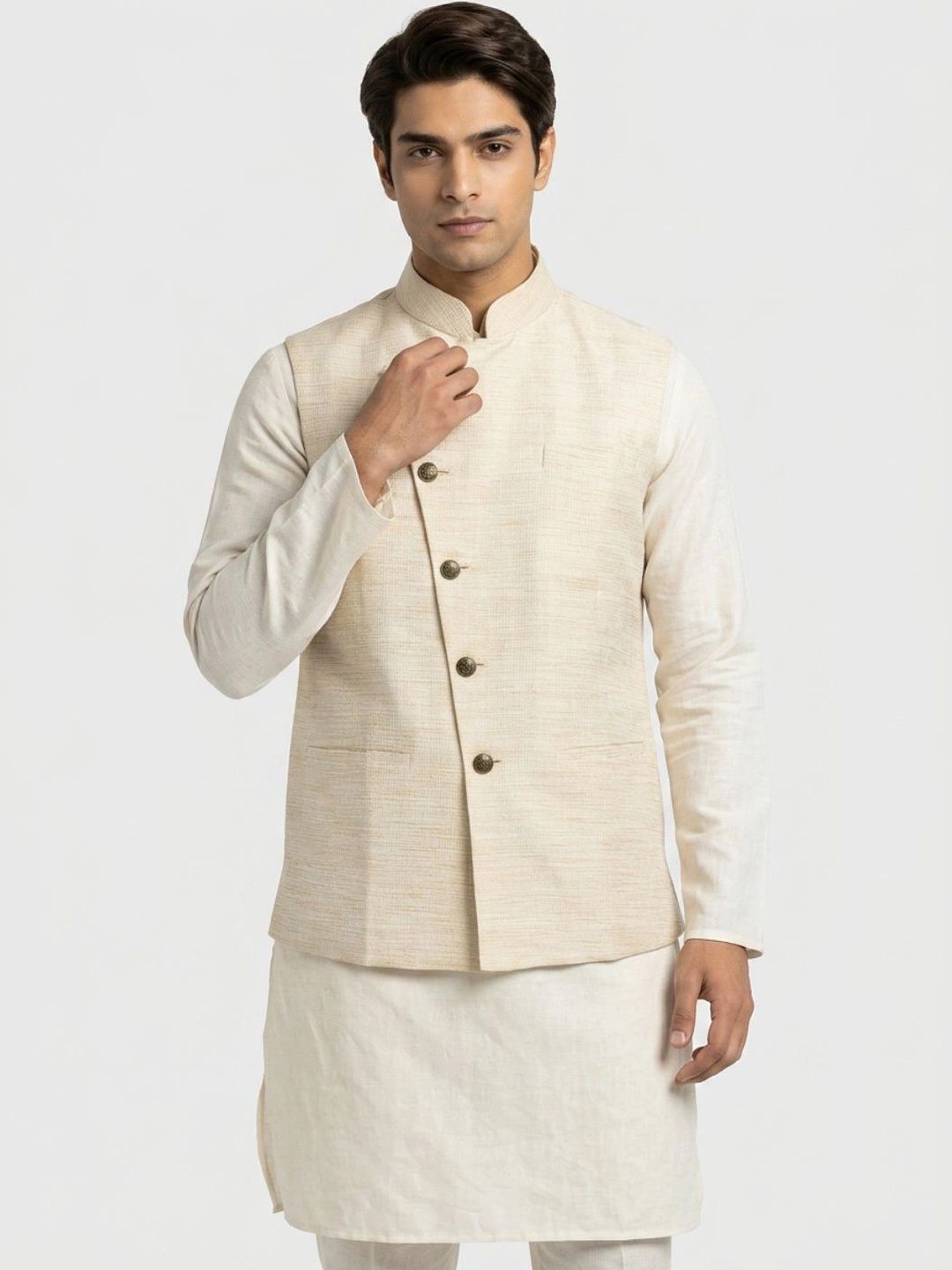 Sanman Ethnix by Raymond Men Open Front Jacket