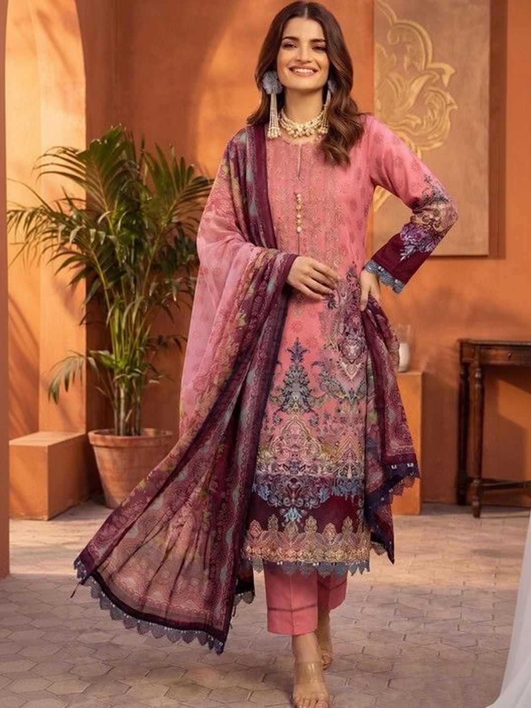 ShEmpire Printed Pure Cotton Unstitched Dress Material