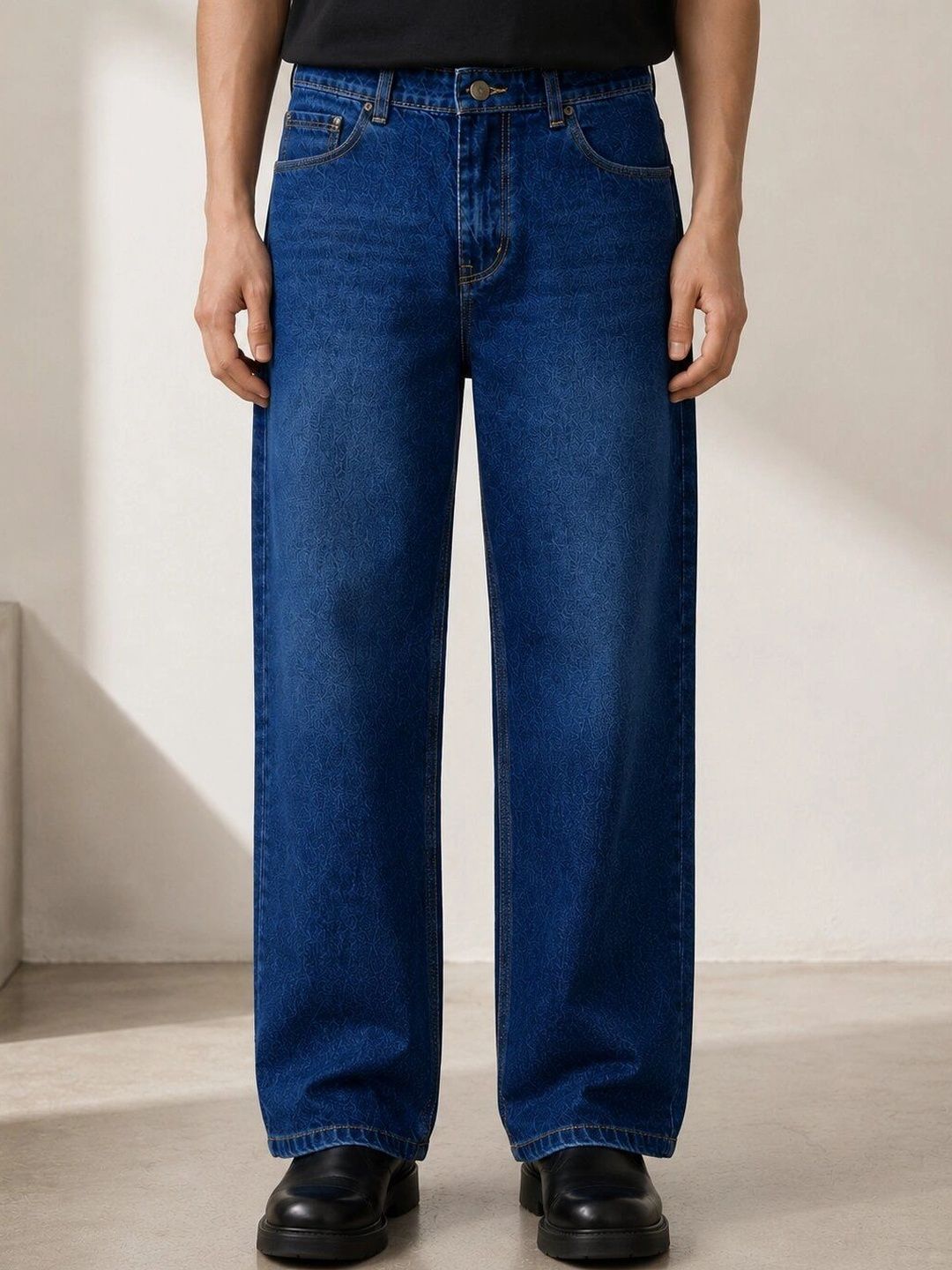 R.Code by The Roadster Life Co. Men Comfort Straight Fit Mid-Rise Jeans