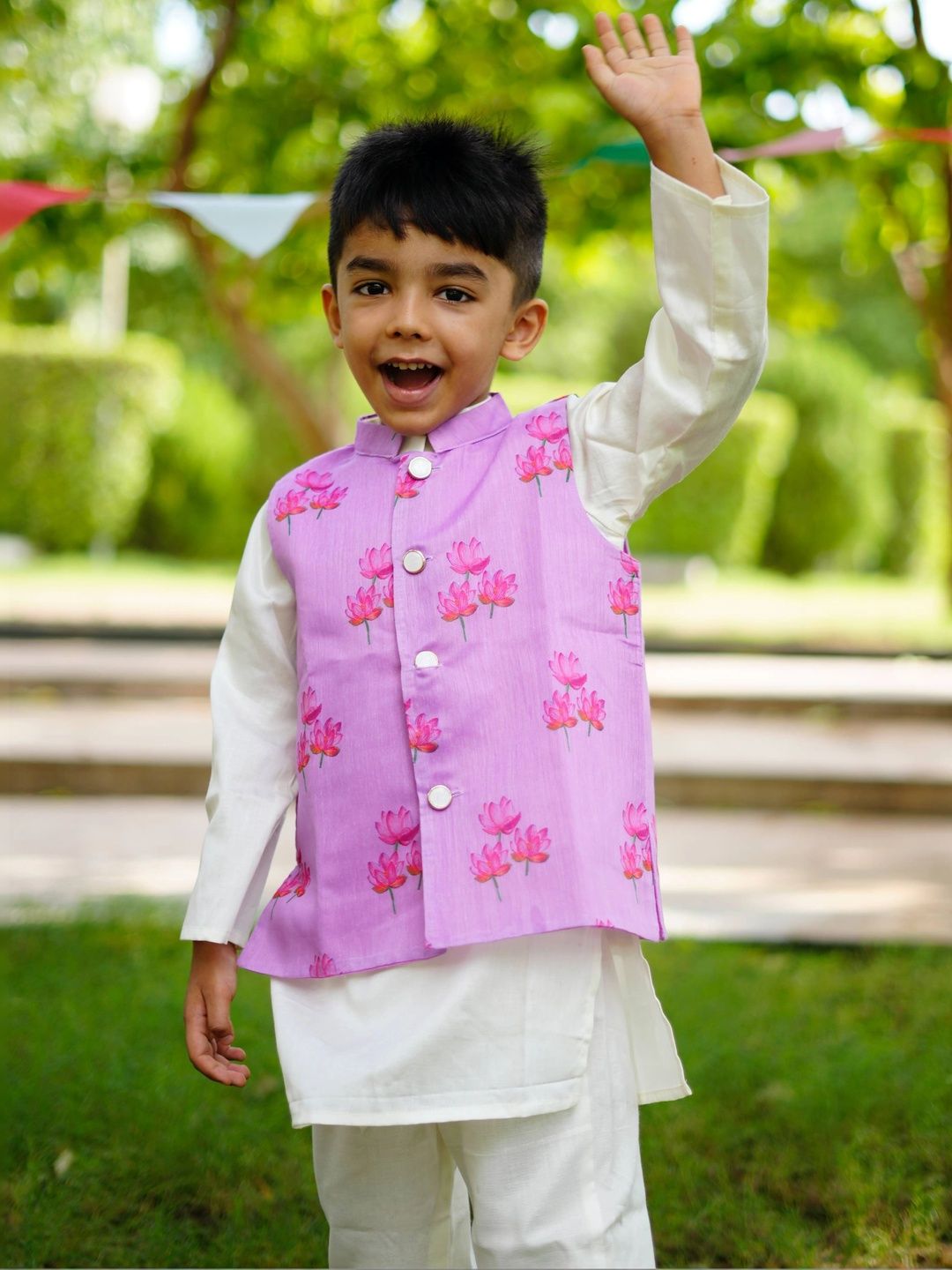 VEENISHII Floral Printed Nehru Jackets