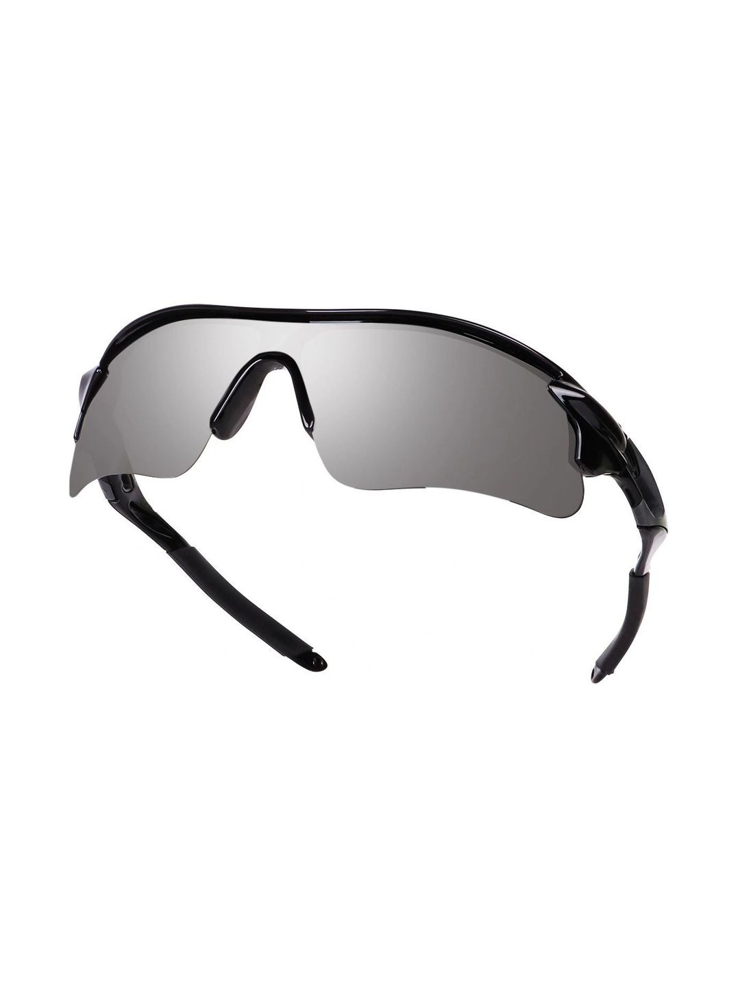 SPADEACES Unisex Grey Lens & Black Sports Sunglasses with