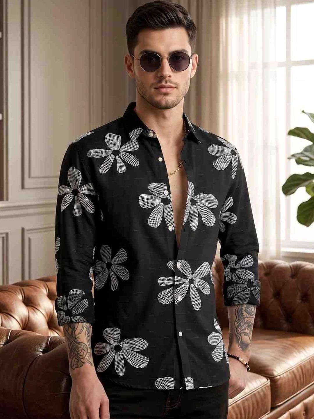US MORATIO AMERICA Men Floral Printed Casual Shirt