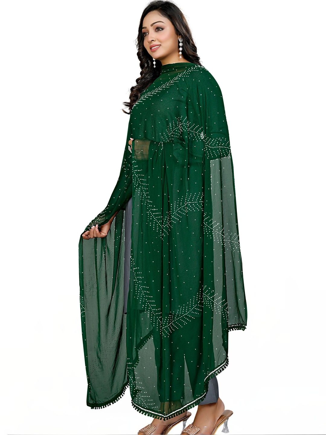 Cloric Fashion Ethnic Motifs Dupatta with Beads and Stones