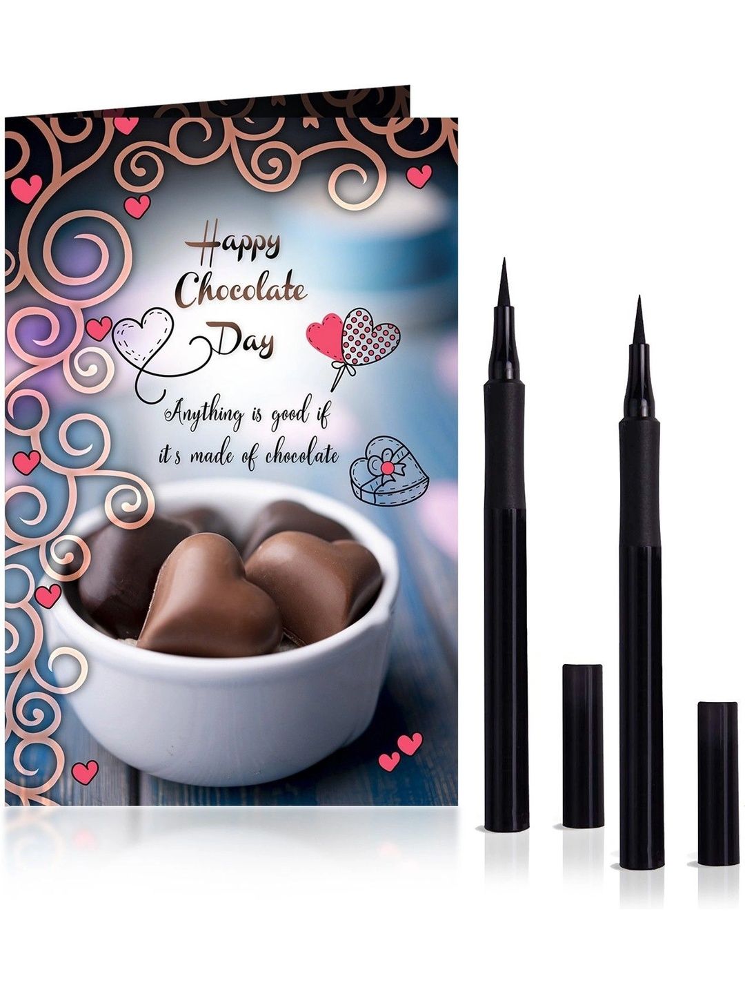 GIFT MY PASSION 3Pcs Blue Greeting Card & Black Kajal