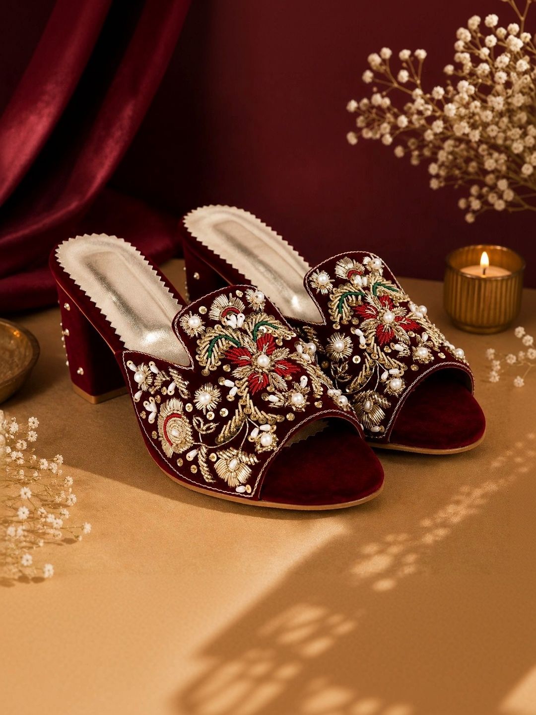 Anouk Anouk Embellished Block Mules