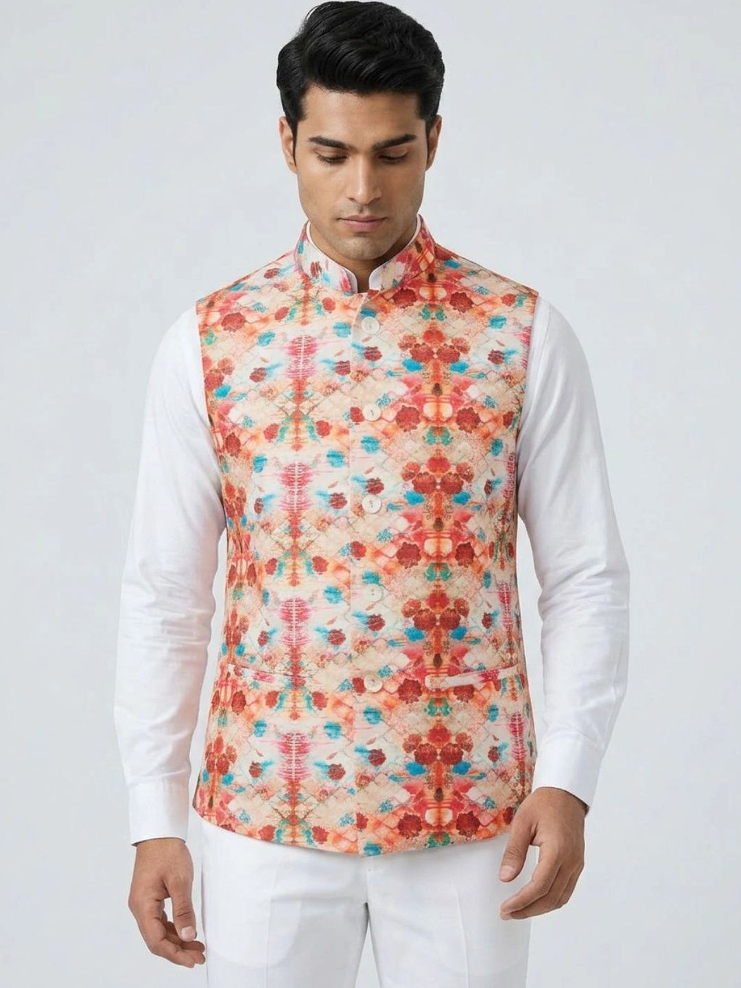 Sanman Ethnix by Raymond Men Open Front Jacket