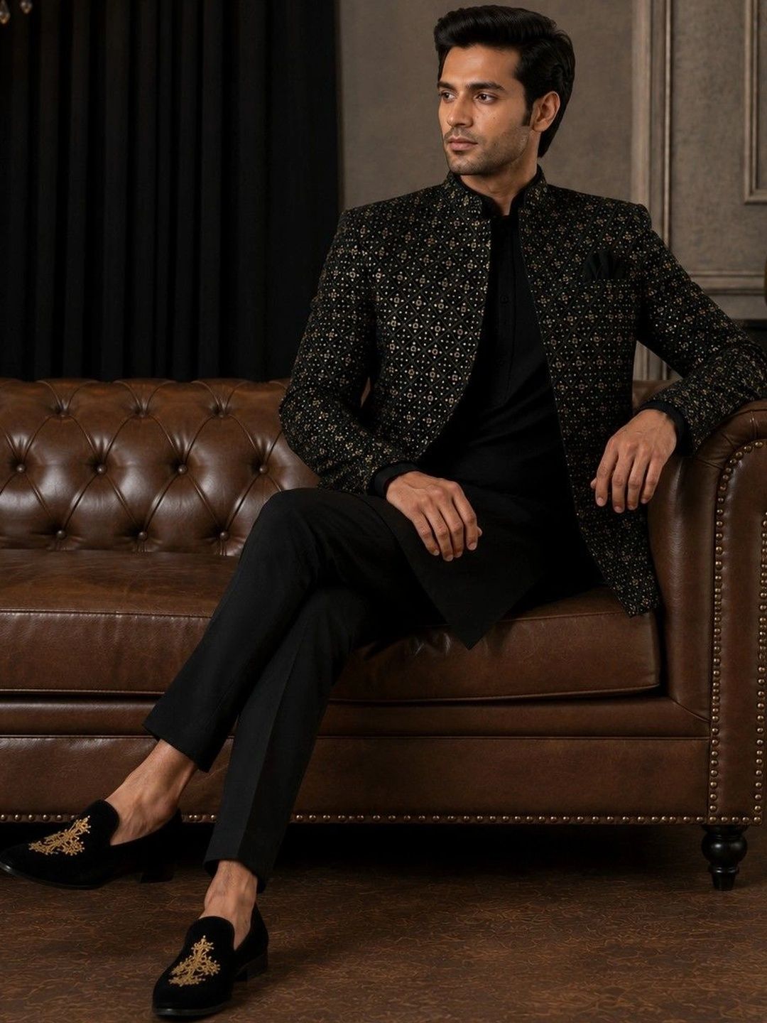 SOURAGYA Royale Embroidered Indo-Western Set