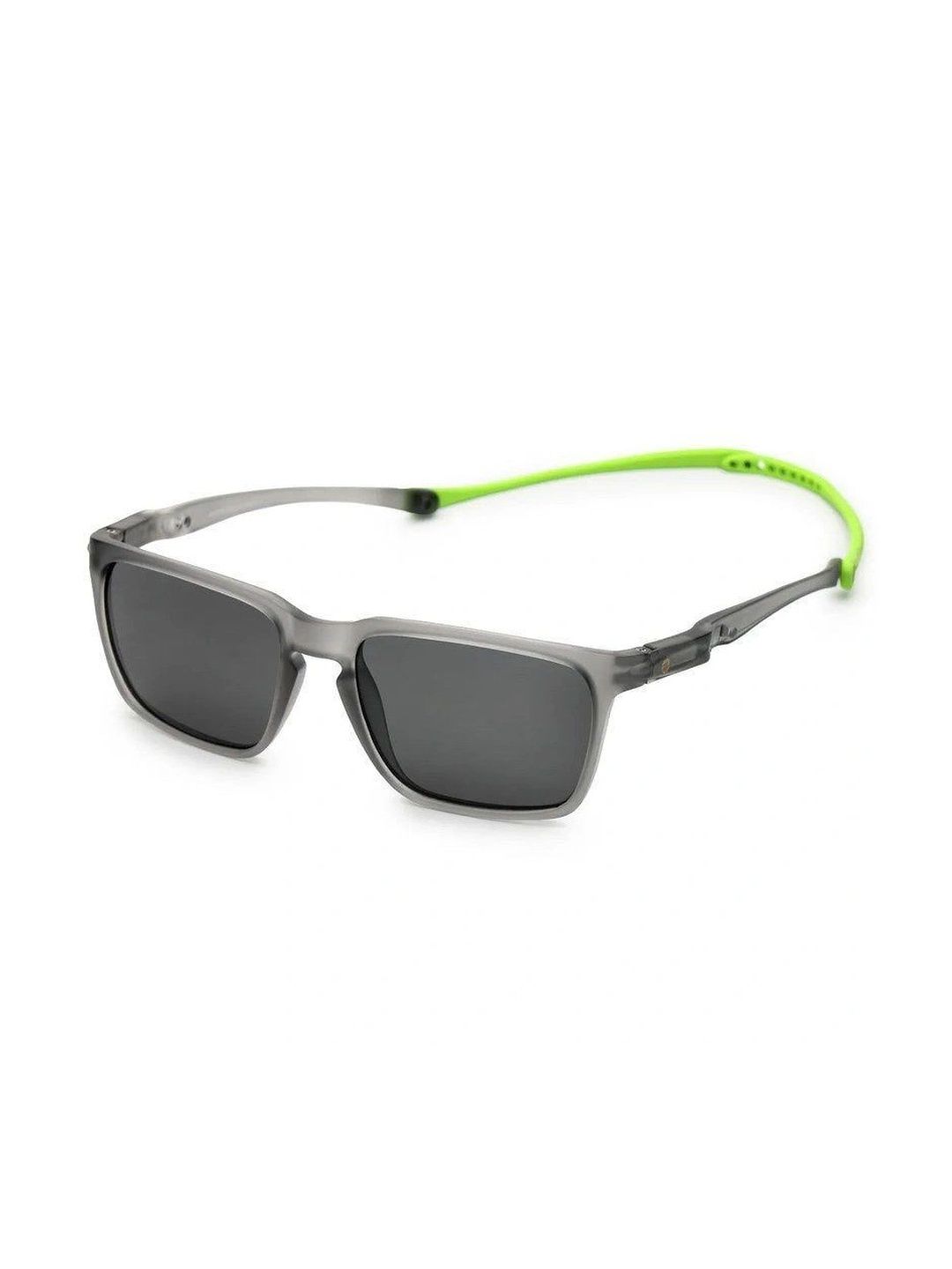 HASHTAG EYEWEAR Unisex Grey Lens & Silver-Toned Rectangle Sunglasses with