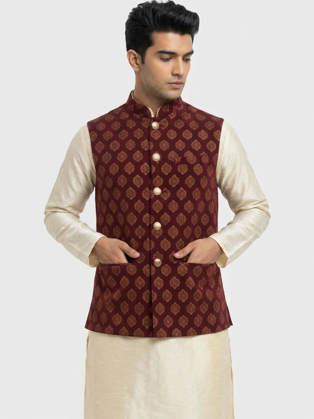 Sanman Ethnix by Raymond Men Open Front Jacket