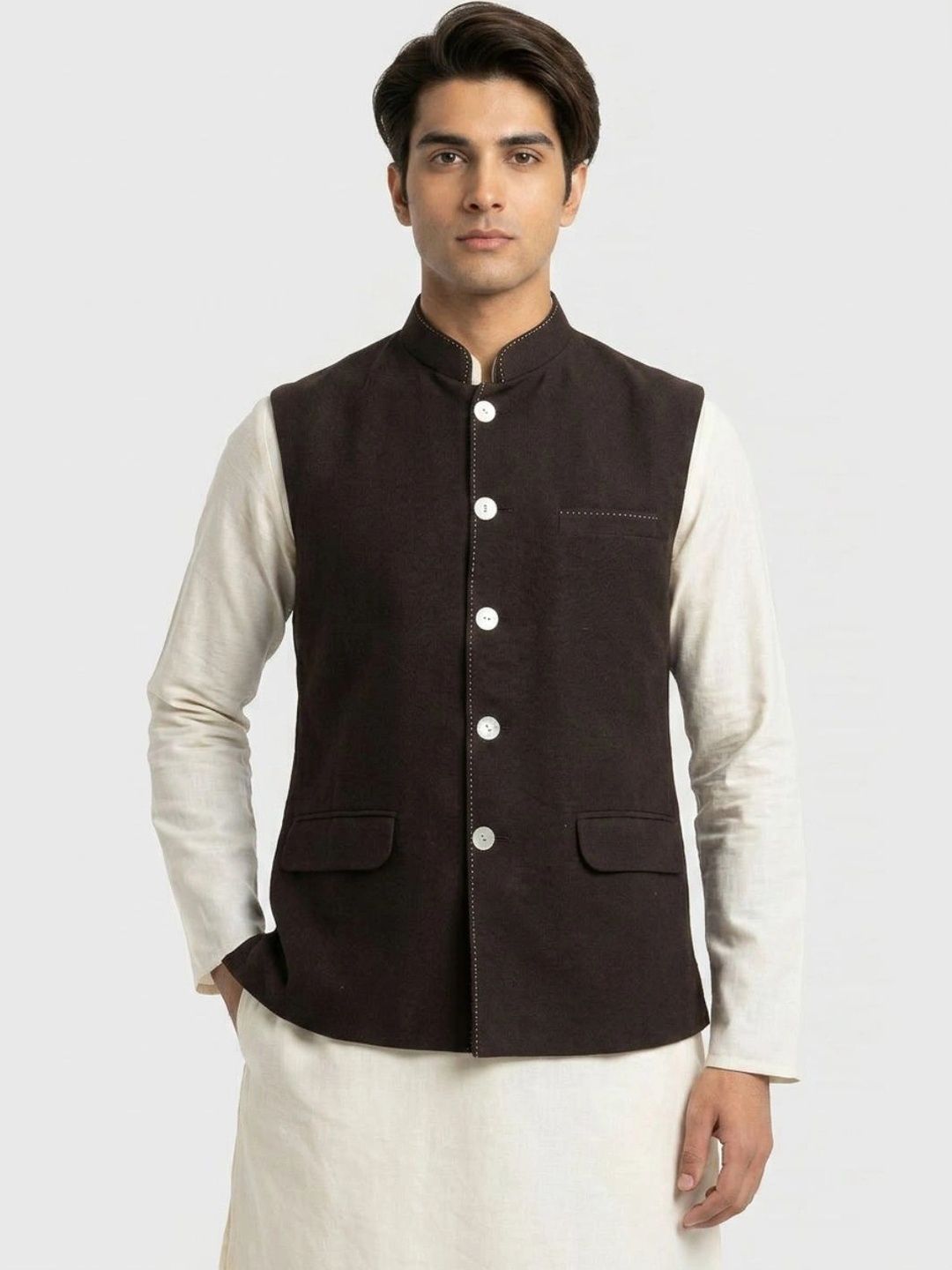 Sanman Ethnix by Raymond Men Open Front Jacket
