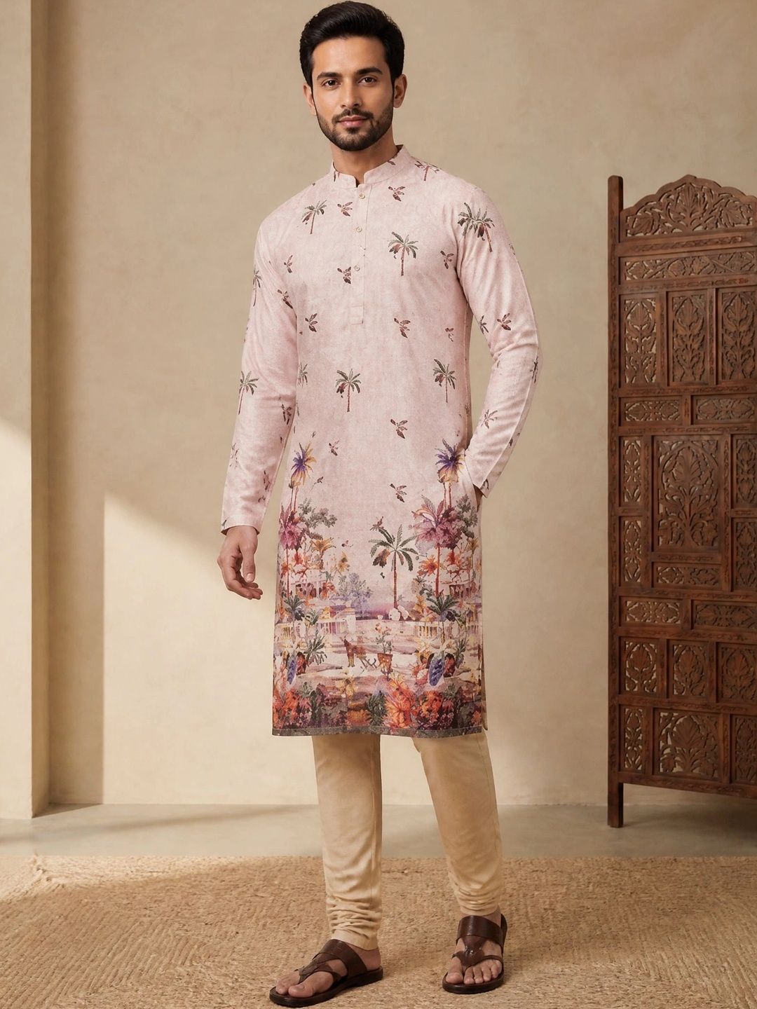 Moda Rapido Men Floral Printed Floral Kurta