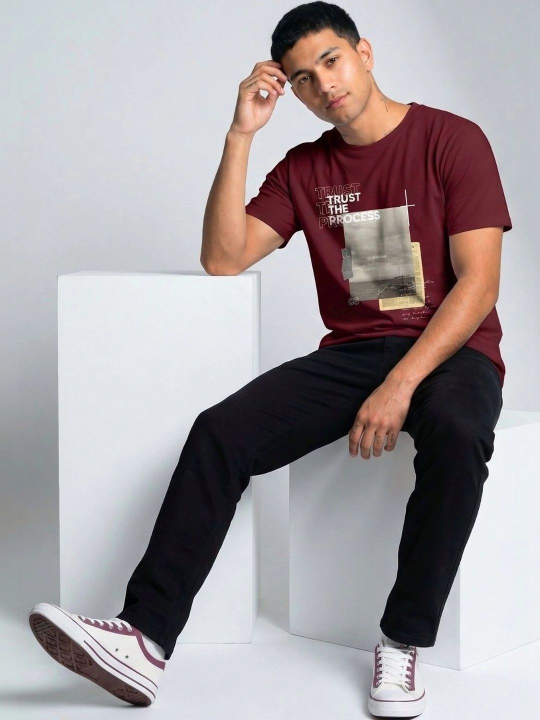RAAX Men Printed Pure Cotton T-shirt