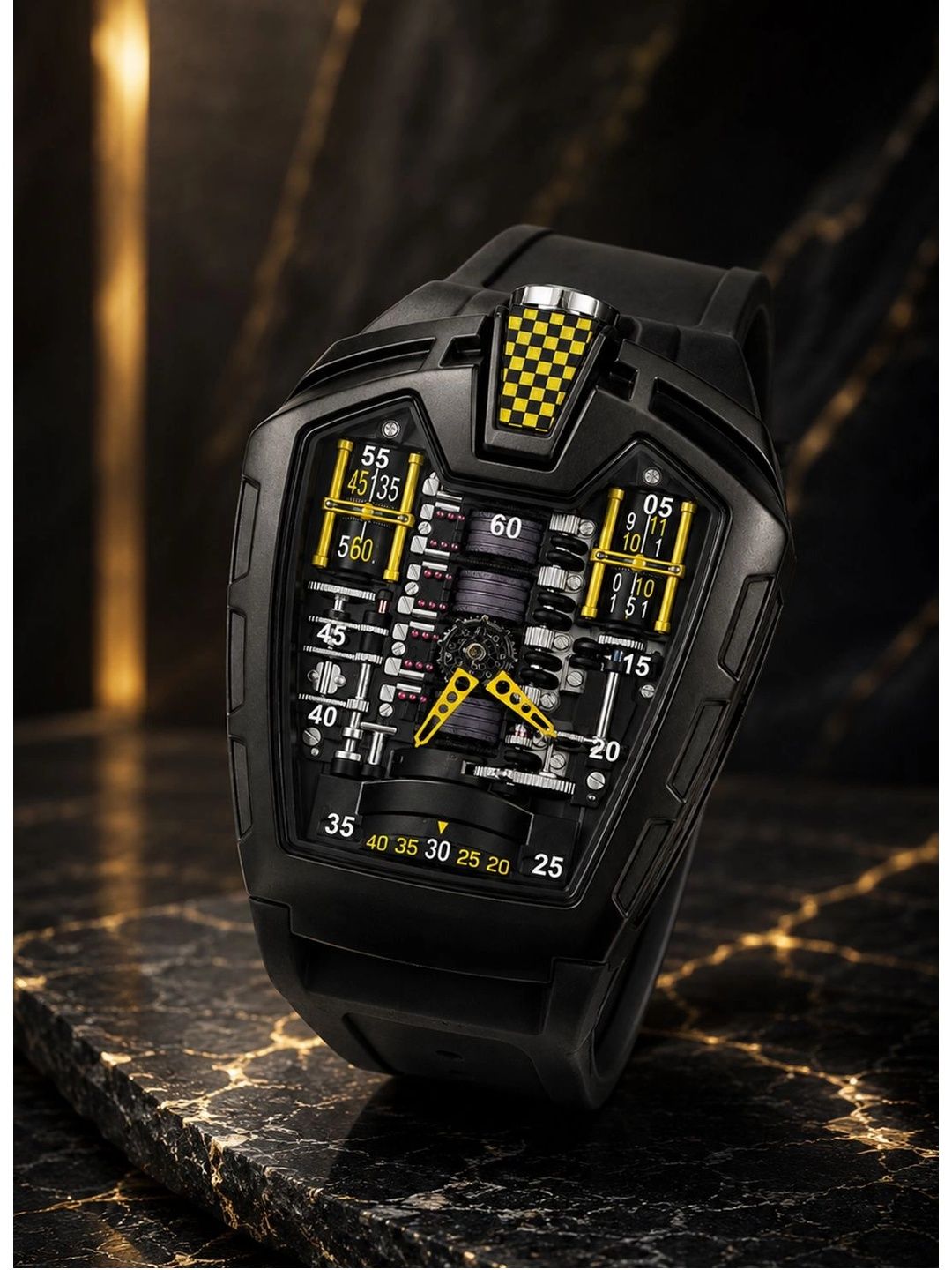 Buy ZIVANCHE Men Leather Straps Chronograph Motion Powered Watch