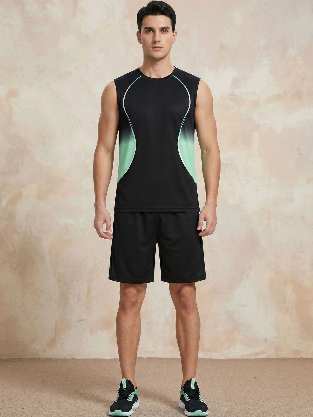 ENRIZZ ENRIZZ Colourblocked Vest Top with Shorts