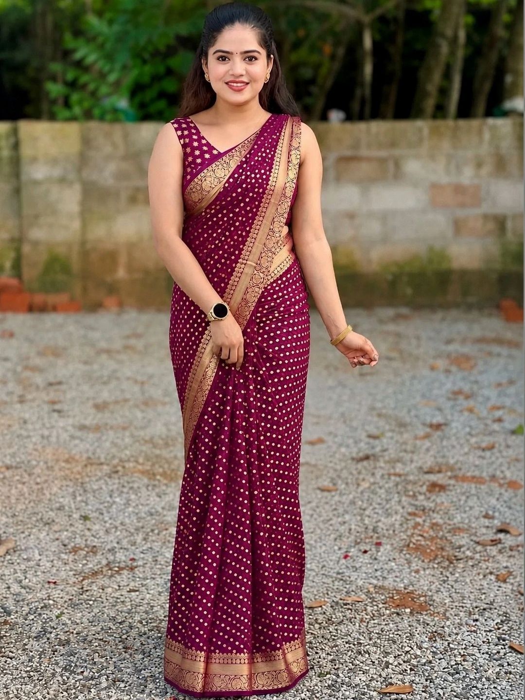 Moda Rapido Woven Design Zari Silk Blend Kanjeevaram Saree