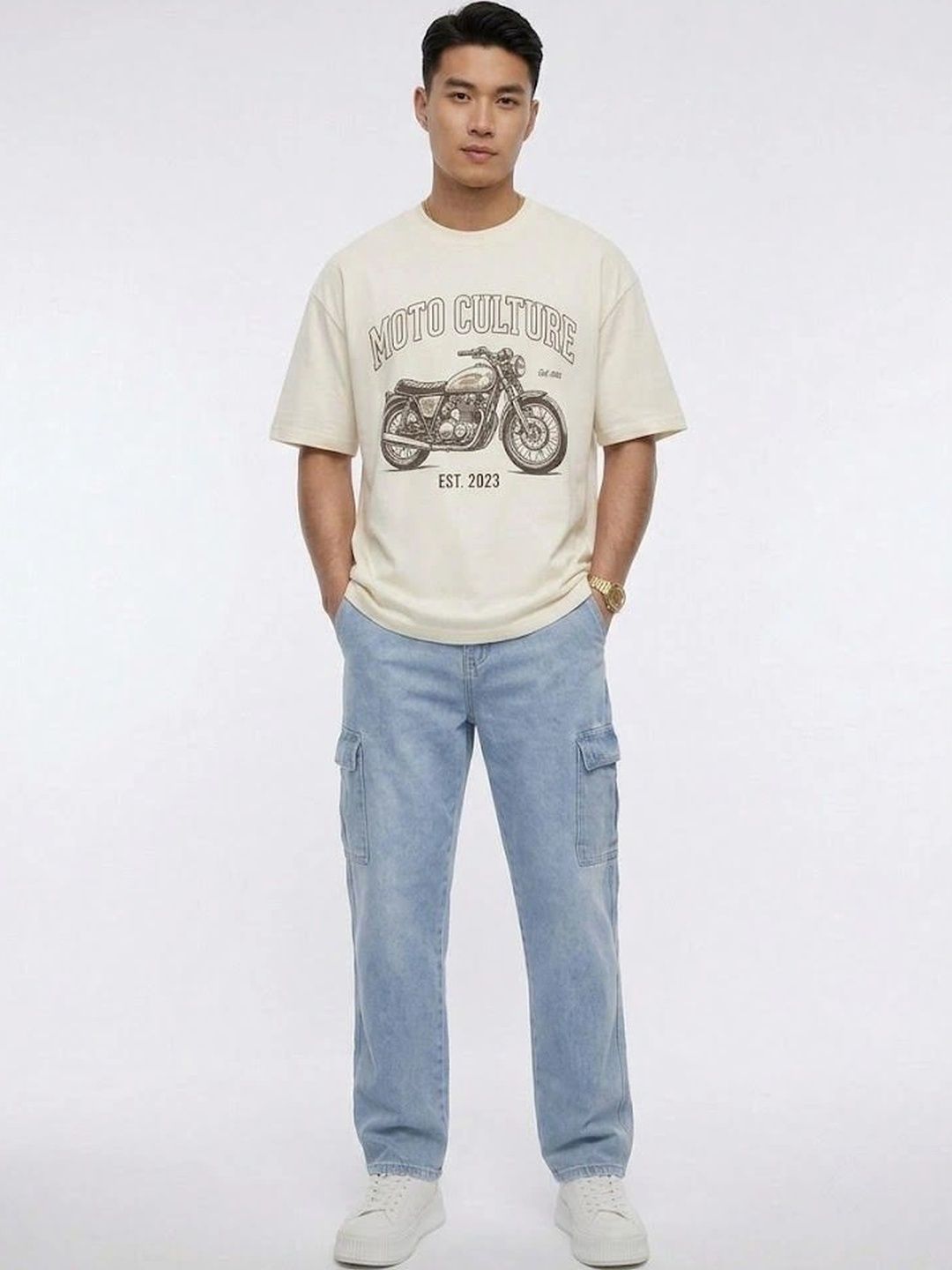 HERE&NOW Men Relaxed Fit Mid-Rise Stretchable Jeans