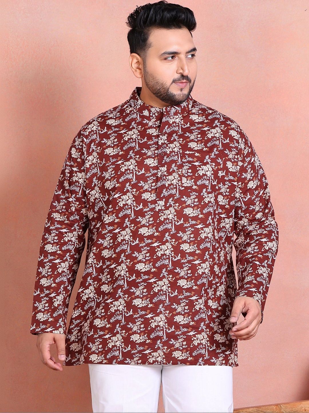 Sztori Men Floral Printed Kurta
