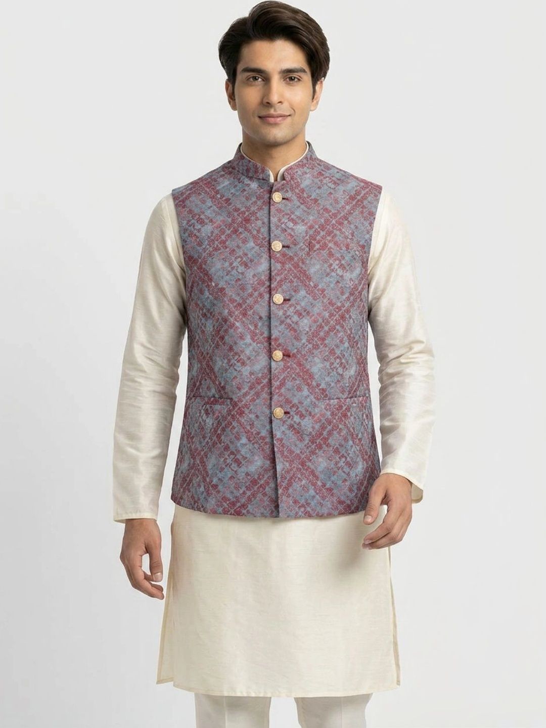 Sanman Ethnix by Raymond Men Open Front Jacket