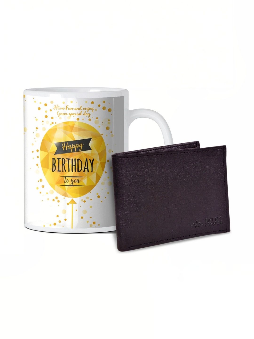 GIFT MY PASSION 2-Pcs White Birthday Mug & Wallet Gift Set