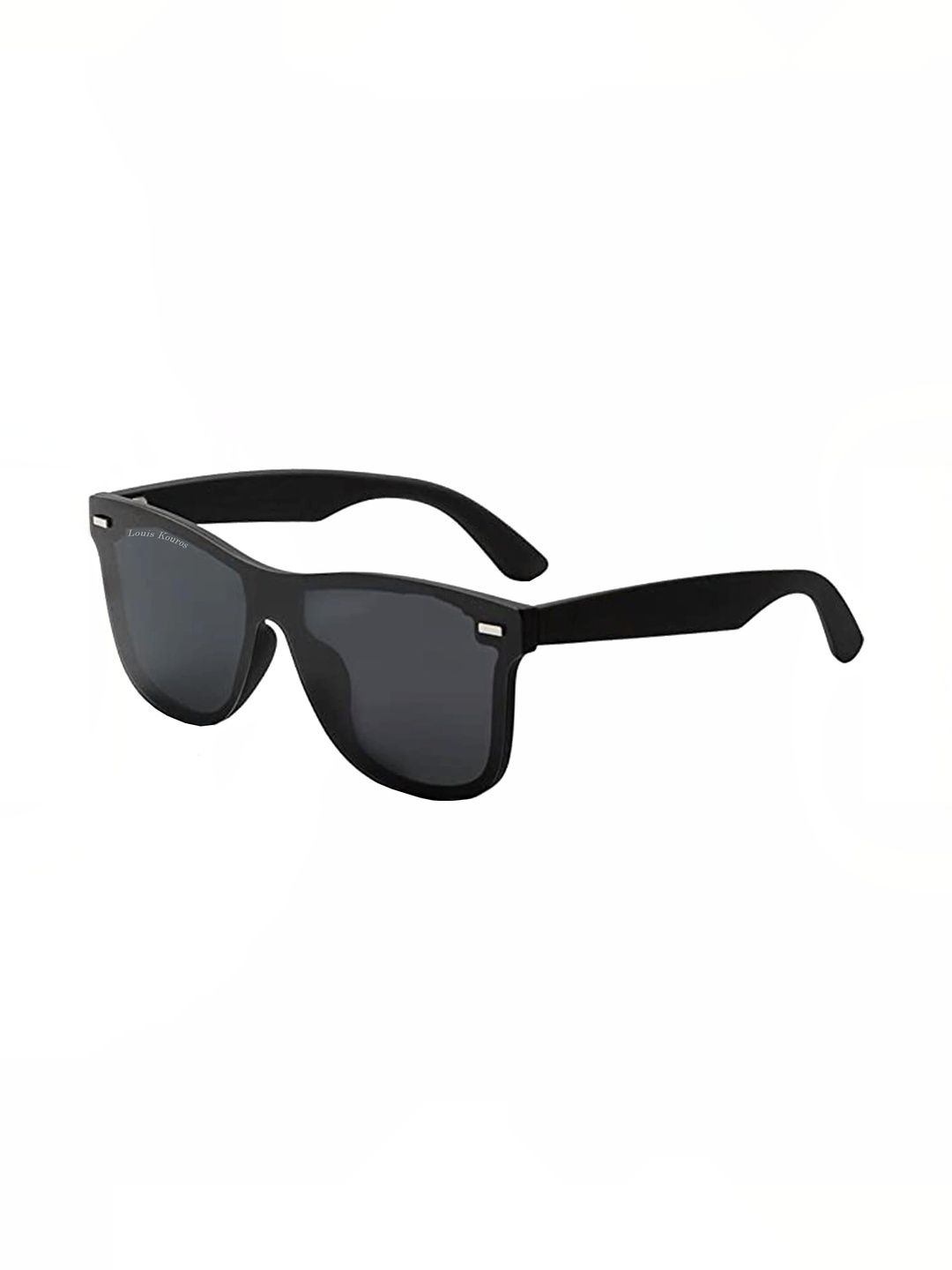 LOUIS KOUROS Unisex Grey Lens & Black Wayfarer Sunglasses