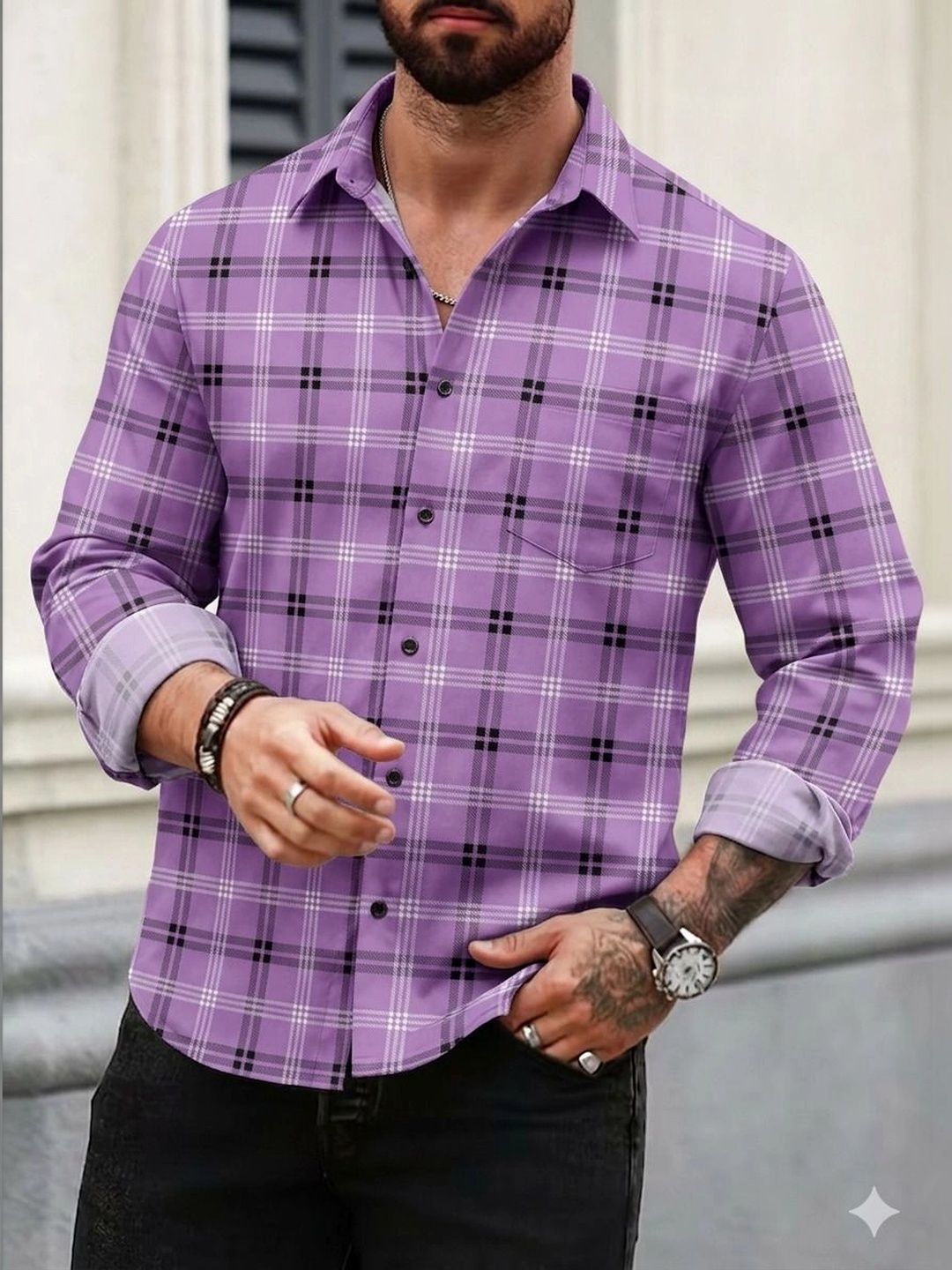 HG TAX Men Comfort Checked Casual Shirt